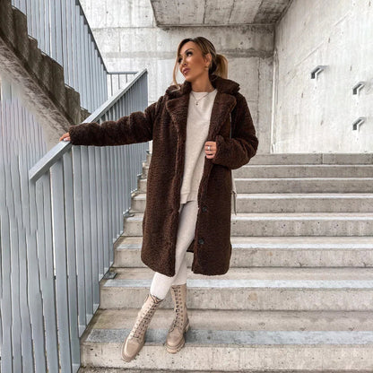 Women's Long Teddy Coat Warm Faux Fur