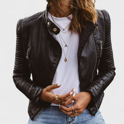 Women's Quilted Moto Jacket - VibreMode