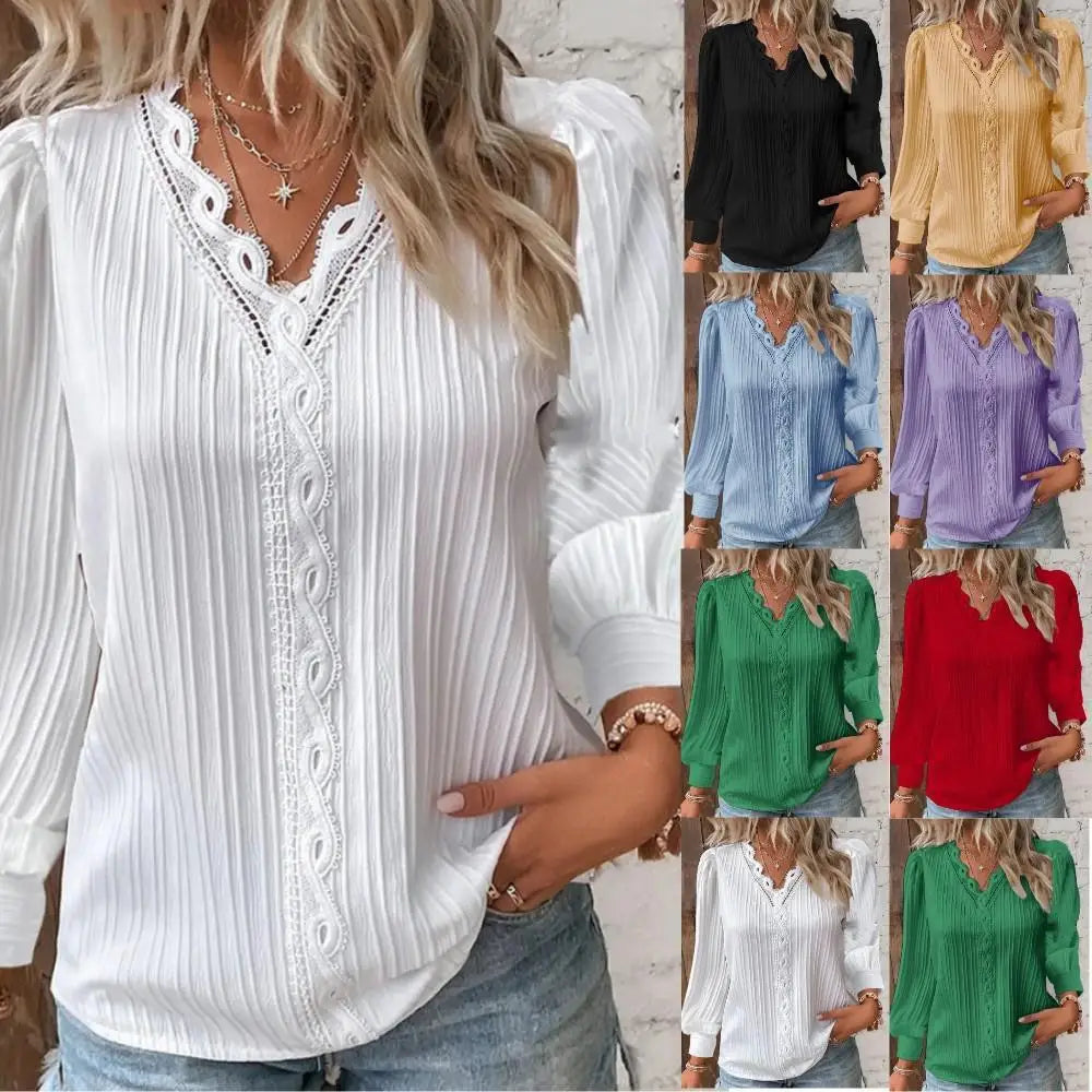 Elegant Woman's Chiffon Lace Top
