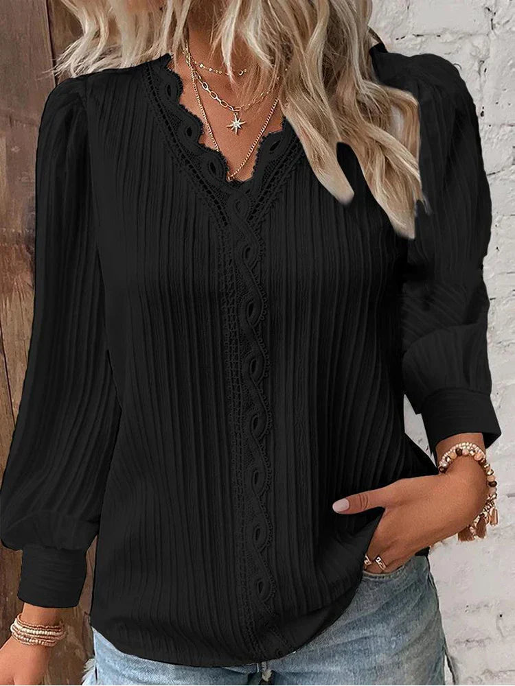 Women's Chiffon Lace Blouse - VibreMode