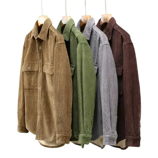 Men's Corduroy Shirt Warm Casual Vintage - VibreMode