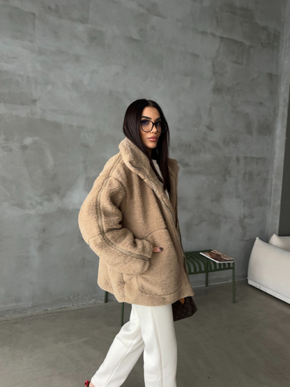 Cozy Large Sherpa Fleece Winter Coat