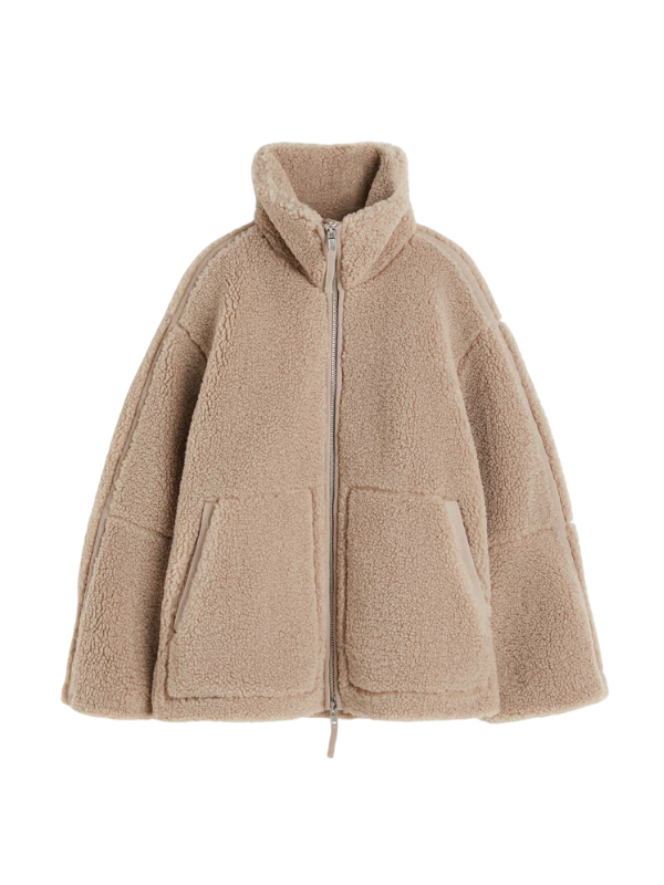 Oversized Sherpa Fleece Jacket Ultra Soft For Cold Weather