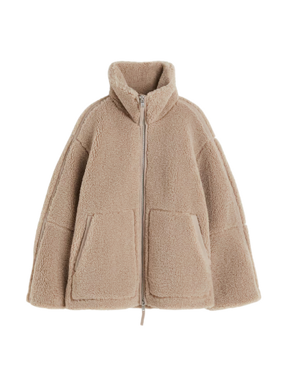 Oversized Sherpa Fleece Jacket Ultra Soft For Cold Weather