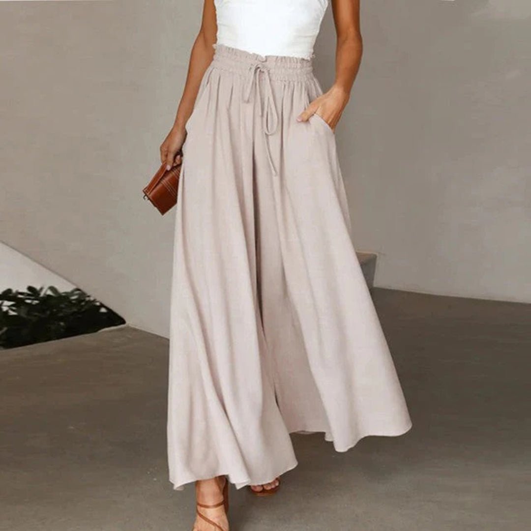 Women's Smocked High Waist Wide Leg Pants