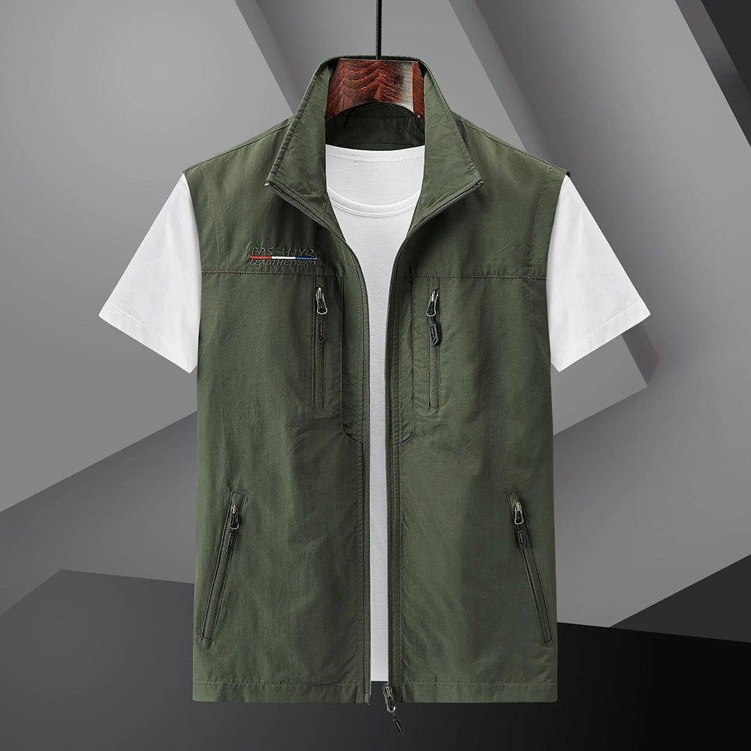 Men's Travel Vest Multi-Pocket Cotton Summer