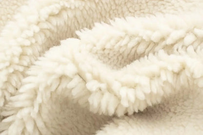 Women's Ivory Sherpa Fleece Jacket Zip-Up Warm Coat