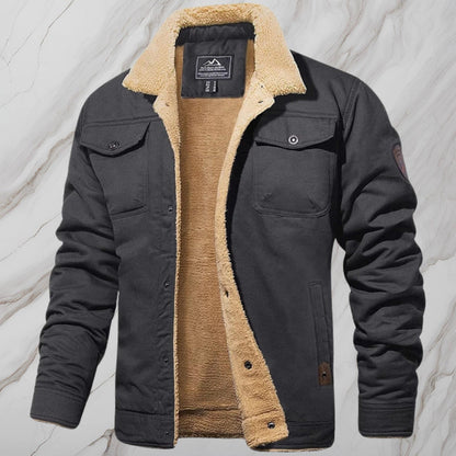 Men's Sherpa-Lined Bomber Jacket Black Fleece