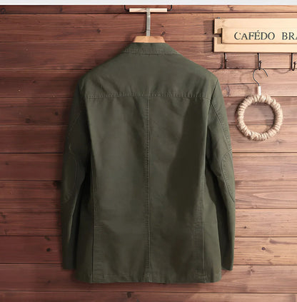 Men's Olive Green Blazer Lightweight Casual Jacket