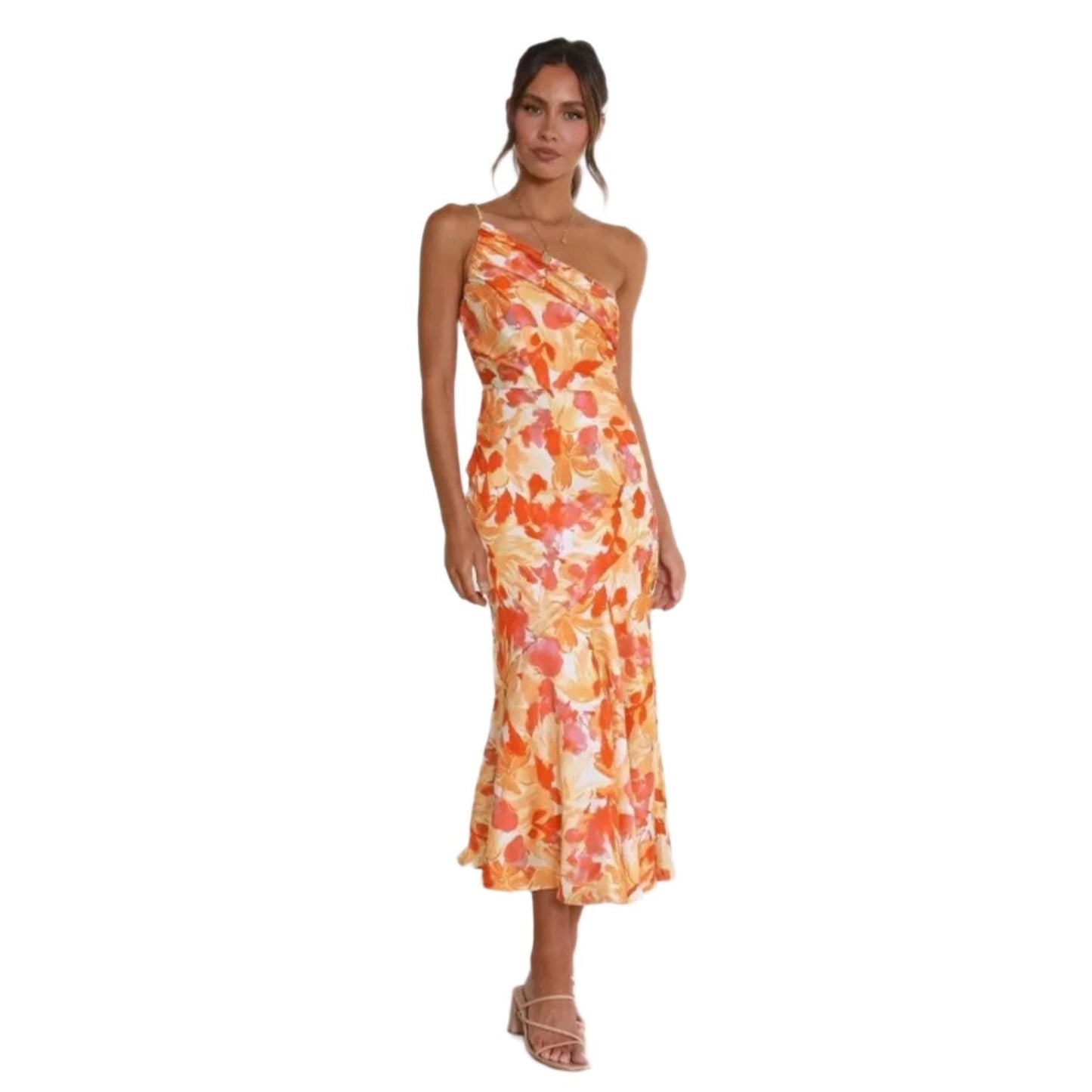 Women's Asymmetrical Maxi Dress Floral Pattern