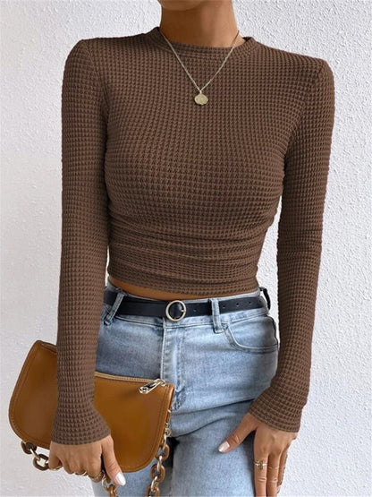 Women's Long Sleeve Waffle Knit
