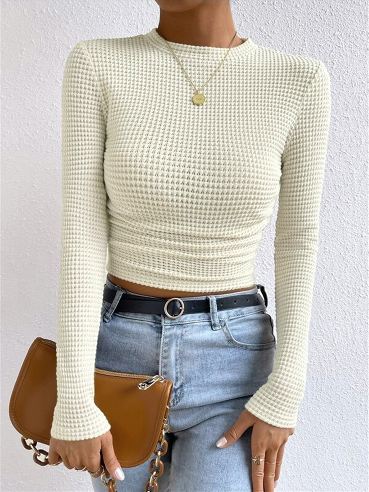 Women's Long Sleeve Waffle Knit - VibreMode