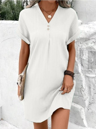 Women's V-Neck Short Sleeve Spring Dress