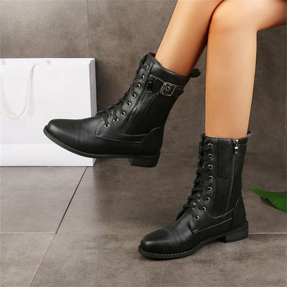 Women's Flat Boots Mid-Calf Shaft - VibreMode