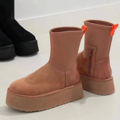 Women's Boots Smooth Leather Side Zip