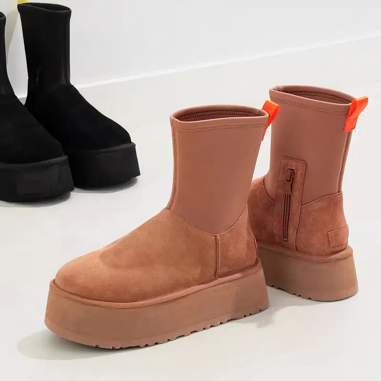 Women's Ankle Platform Boots Pull-On