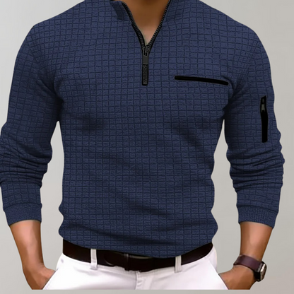 Gregory Men's Stylish Grid Fleece Sweater