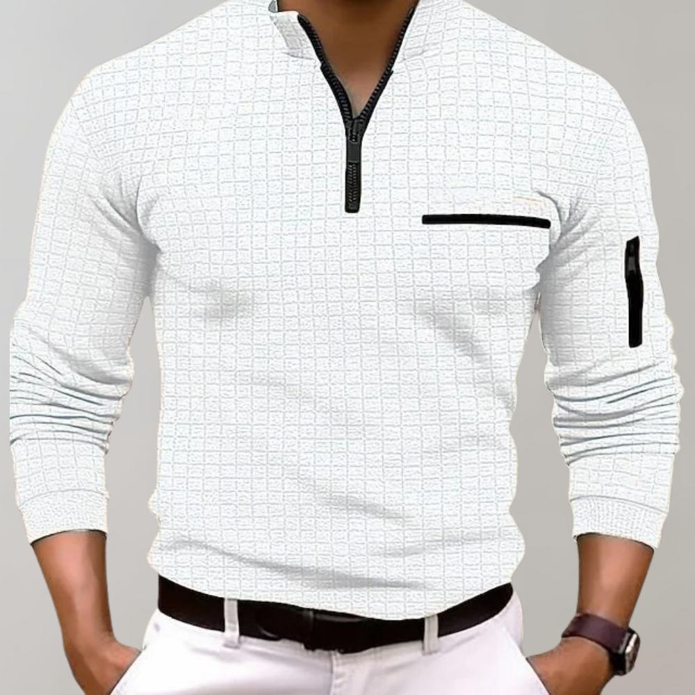Gregory Men's Stylish Grid Fleece Sweater