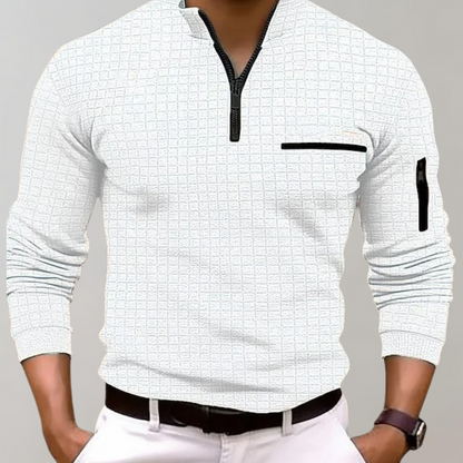 Gregory Men's Stylish Grid Fleece Sweater