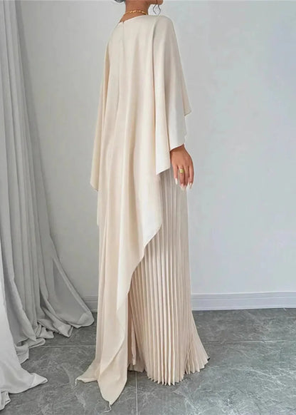 Floral Ruffled Cape Maxi Dress for Women