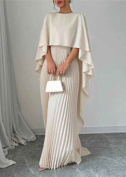 Floral Ruffled Cape Maxi Dress for Women