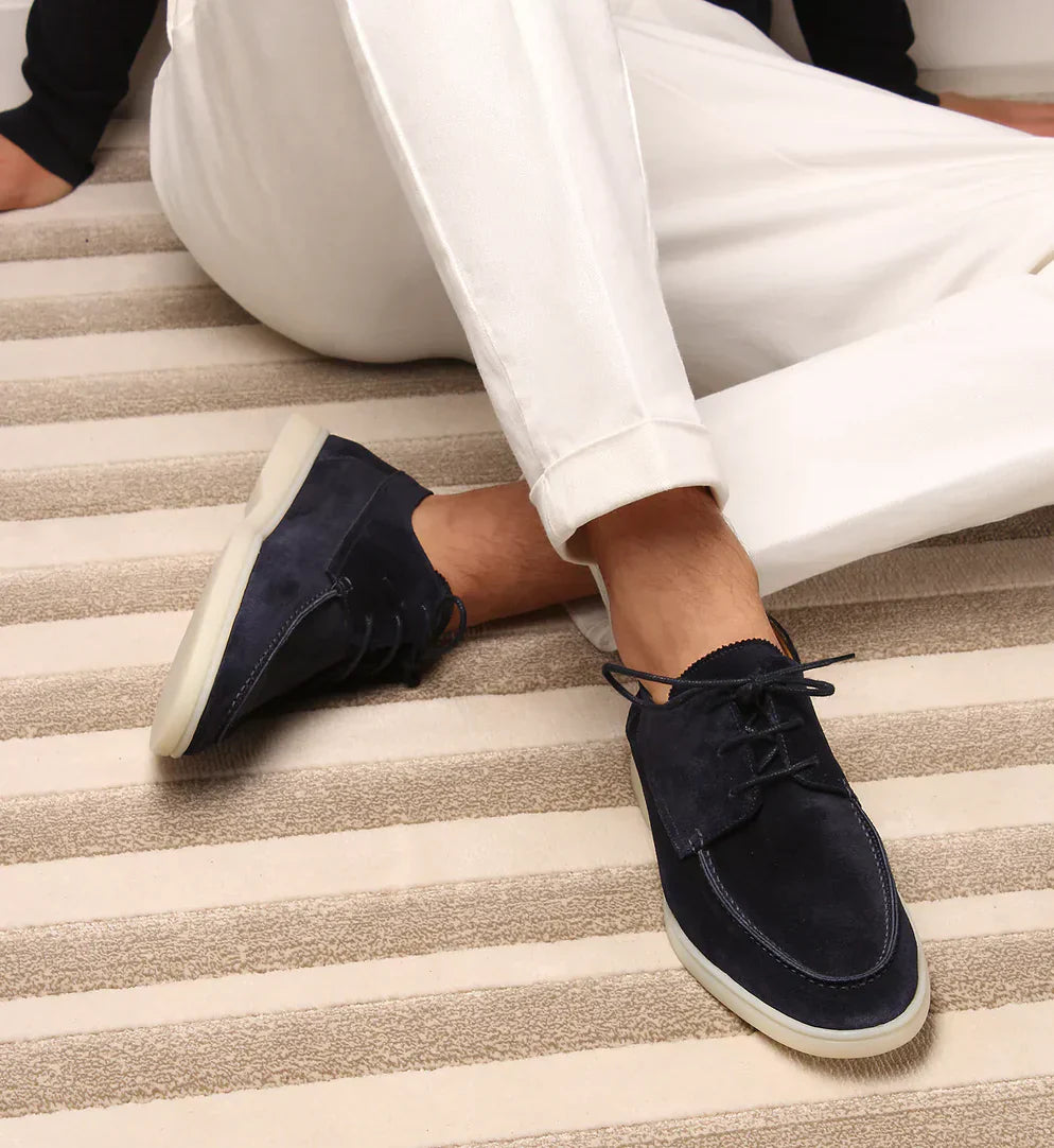 Men's Suede Loafers Comfortable Elegant Brown - VibreMode