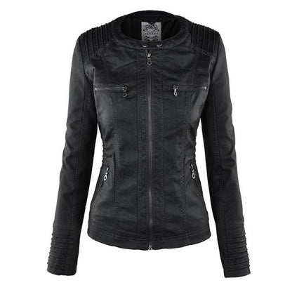 Women's Classic Leather Moto Jacket