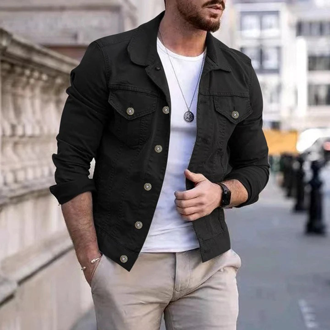 Men's Spring Jacket Lightweight Waterproof Navy - VibreMode