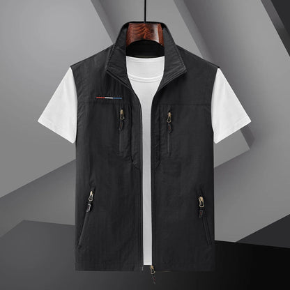 Men's Travel Vest Multi-Pocket Cotton Summer