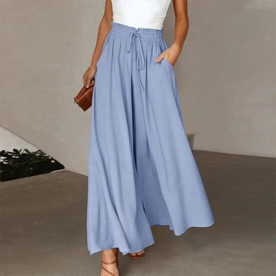 Women's Smocked High Waist Wide Leg Pants