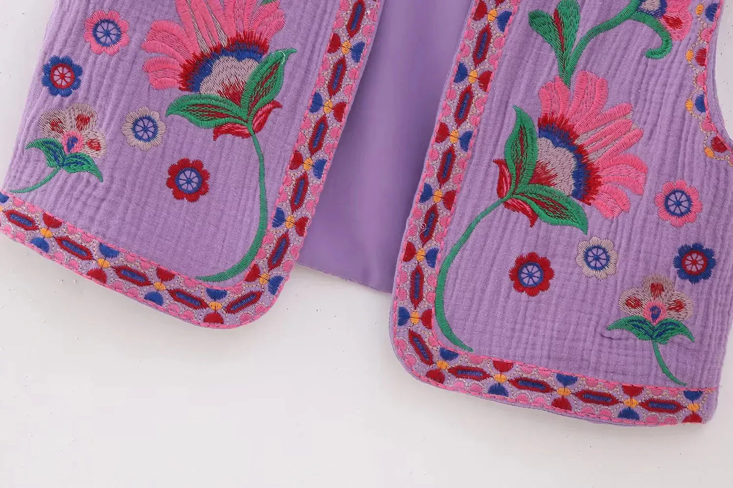 Bohemian Floral Embroidered Waistcoat