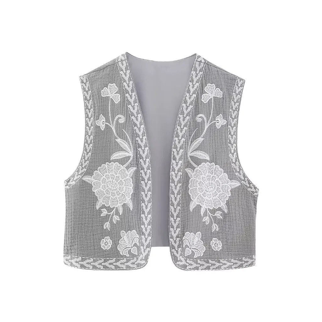 Vivienne Women's Floral Vest Boho Style