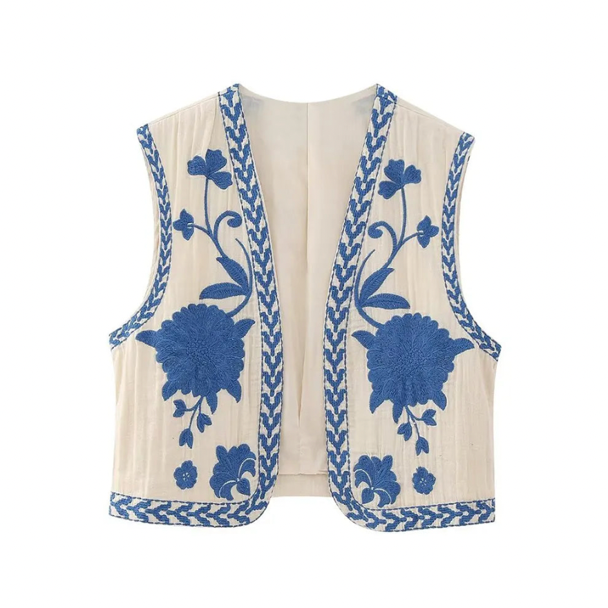 Women's Embroidered Vest Floral