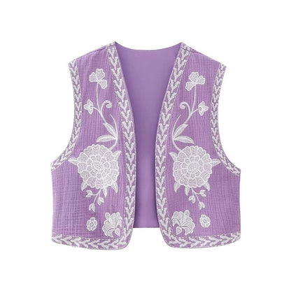Bohemian Floral Embroidered Waistcoat