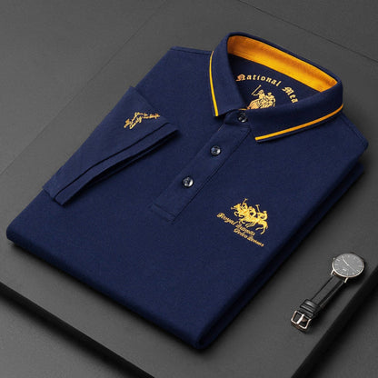 Men's Polo Shirt Casual Button Down Cotton - VibreMode
