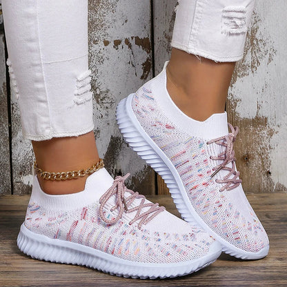 Women's Breathable Knit Sneakers Lightweight Comfort - VibreMode