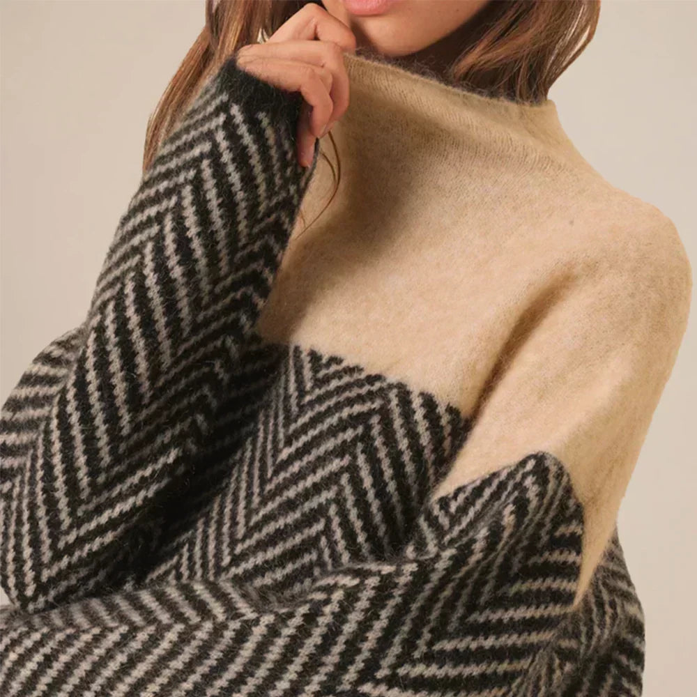 Women's Contrast Panel Sweater