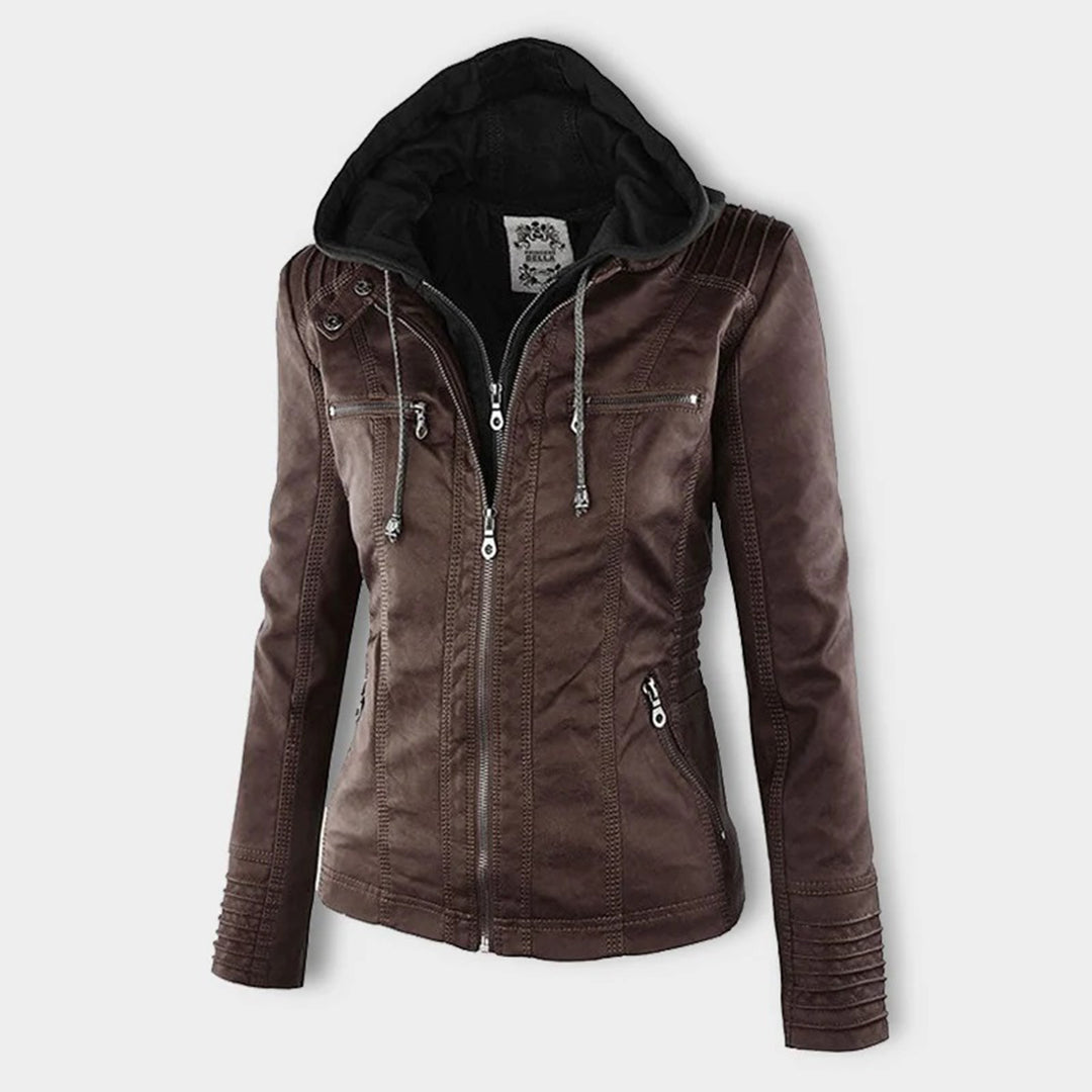 Ladies Biker-Style Hoodie Jacket