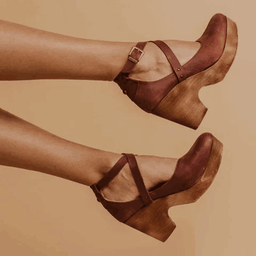 Women's Wedge Heels Closed Toe Ankle Strap