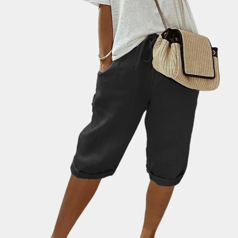 Women's Linen Blend Shorts - VibreMode