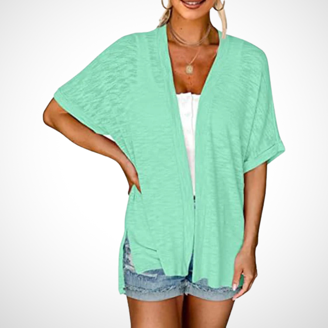 Women's Short Sleeve Cardigan Flowy