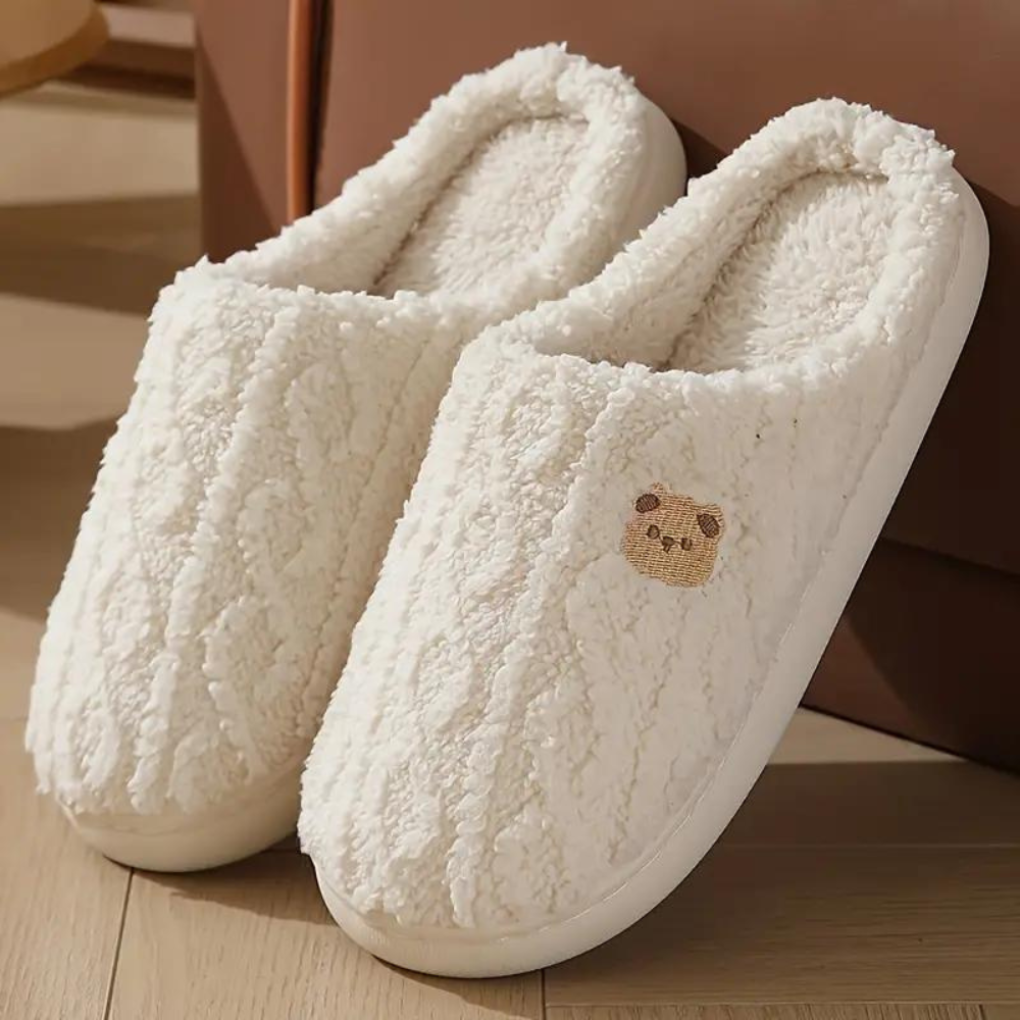 Women's Fluffy Bear Slippers Comfortable Warm - VibreMode
