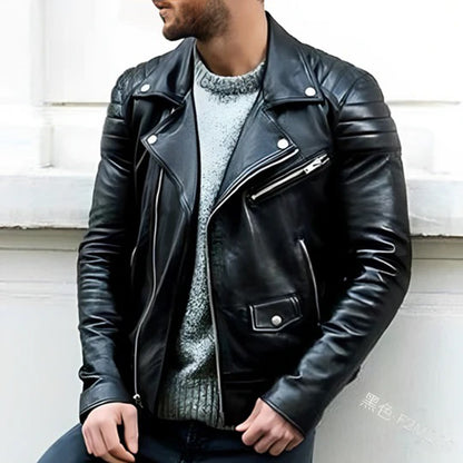 Genuine Leather Biker Jacket - VibreMode