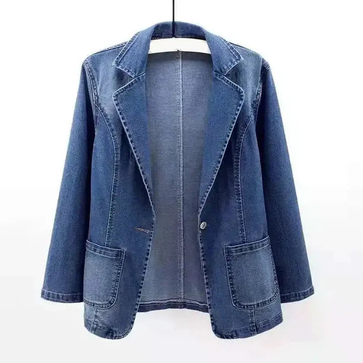 Women's Denim Blazer Casual Comfortable - VibreMode