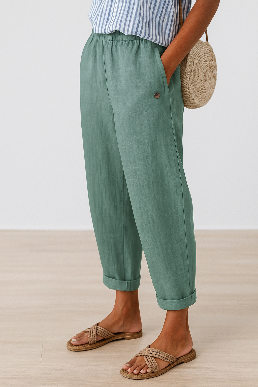 Women's High Waist Ankle Trousers