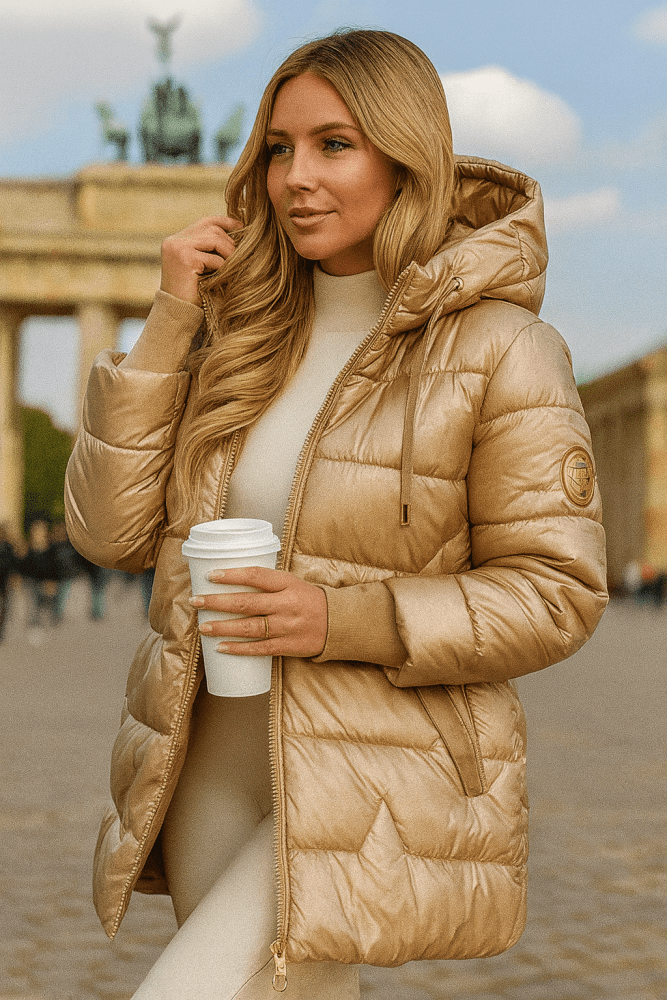 Women's Quilted Longline Zipper Jacket