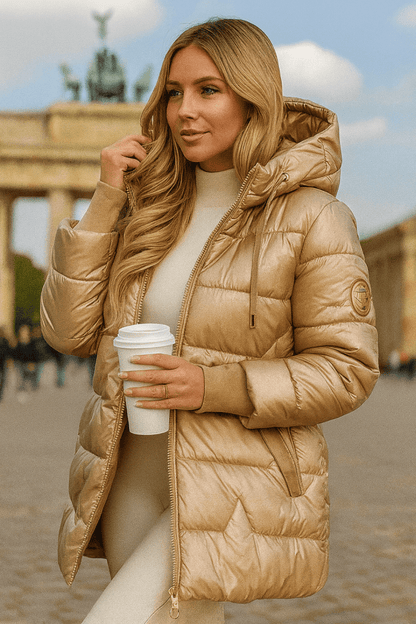 Women's Quilted Longline Zipper Jacket