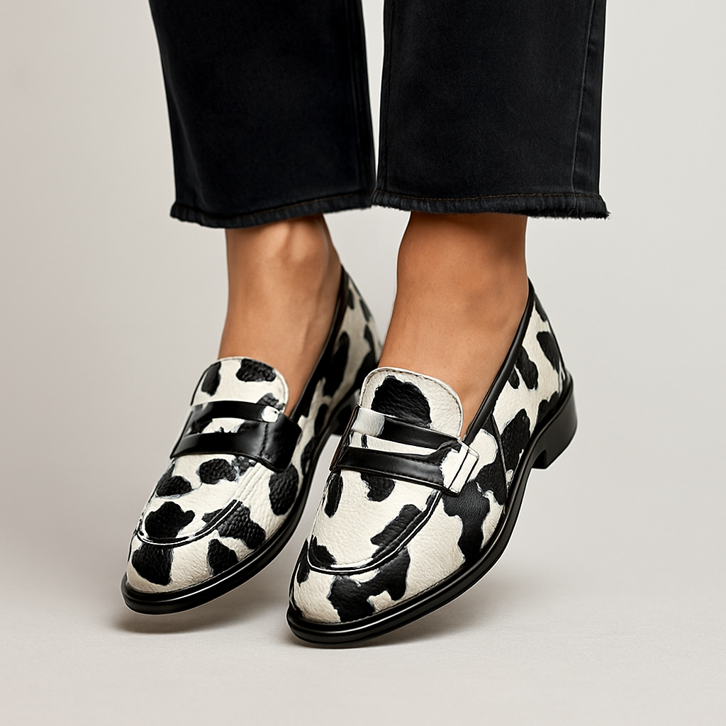 Women's Animal Print Penny Loafers - VibreMode