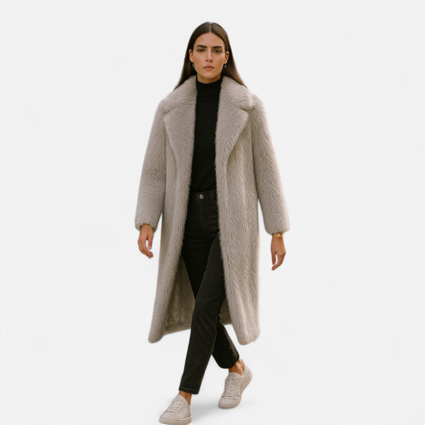 Women's Long Fur Coat Full Length Design