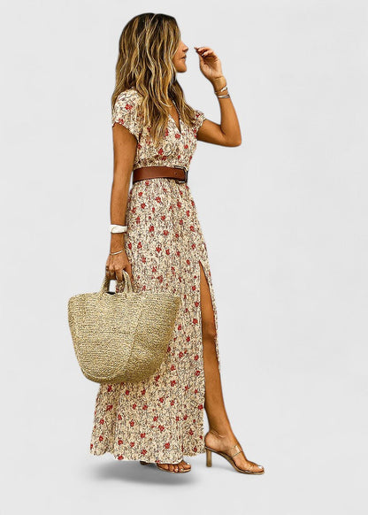 Floral Boho Long Summer Dress For Ladies